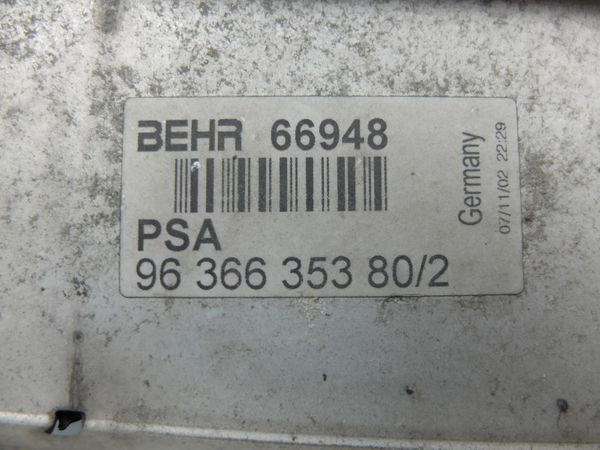 Intercooler   Citroen Peugeot 9636635380 66948 Behr 10924