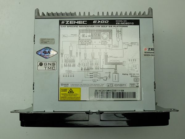 Cd Radio Player  Navi DVD BT Zenec ZE-NC2010 Windows VW
