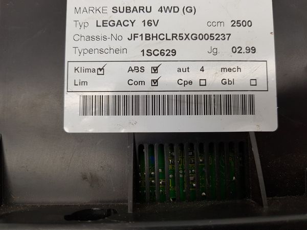 Heater Control Unit Subaru Legacy 3 72311AE080 2N43034700