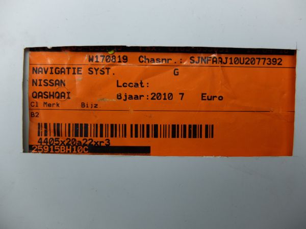 Navigation  Radio Nissan Qashqai 25915BH10C 7612830022
