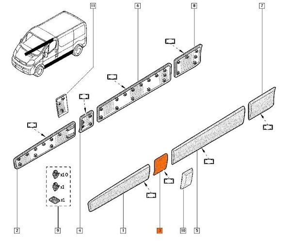 Door Trim Left New Original Trafic II Vivaro Primastar 8200036105