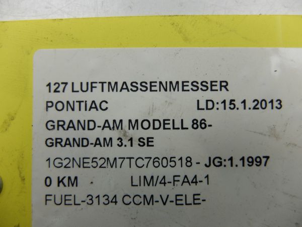 Air Flow Meter Pontiac Grand Am 3.1 V6
