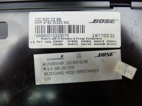 00-03 Mercedes W220 S55 AMG S500 Radio Audio Amplifier Amp Bose 2208200289 OEM