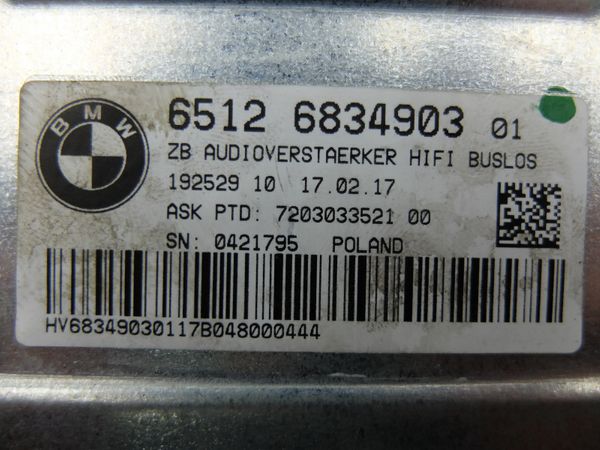 Audio Amplifier  BMW 5 F10 F11 6512 6834903 HIFI