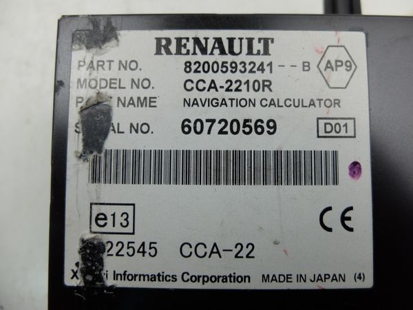 Navigation GPS Bluetooth Renault 8200593241 --B CCA-2210R
