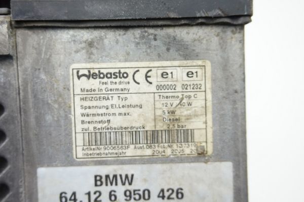 Parking Heating System  Webasto 9007296C BMW 5 E60 E61 Top C  5KW