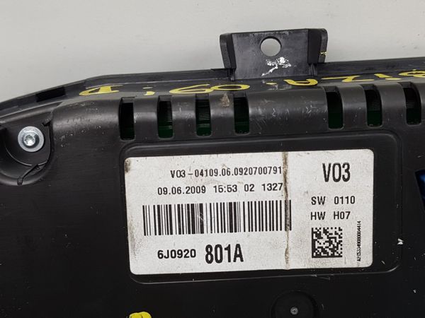 Speedometer/Instrument Cluster  SEAT IBIZA 6J0920801A A2C53349080