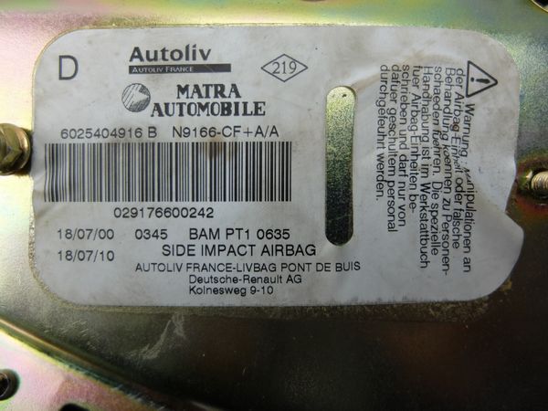 Airbag Right Front Espace 3 6025404916 Renault