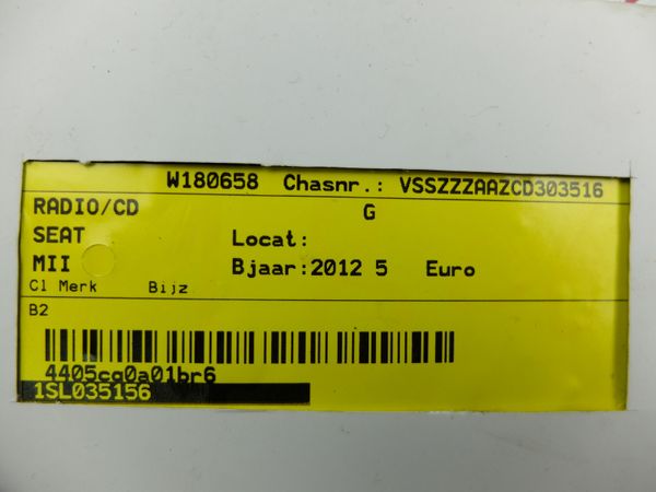 Cd Radio Player  Seat Mii 1SL035156 RCD 215 SE 1215