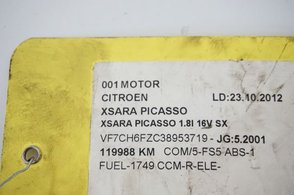 Petrol Engine 1,8 16v 6FZ 10LT05 Citroen Xsara Picasso Peugeot 120 000 km