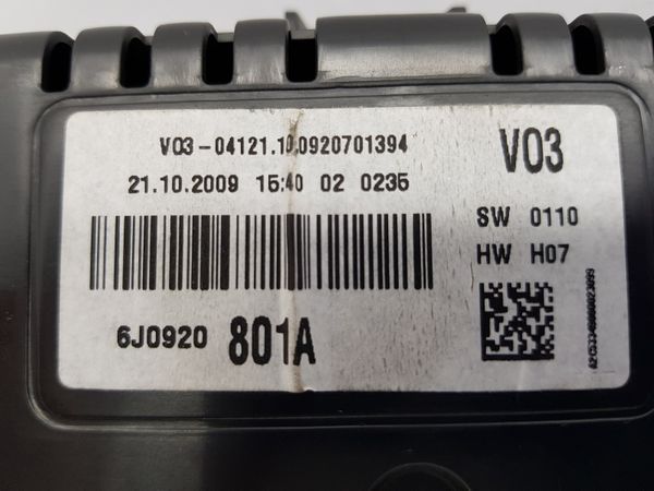 Speedometer/Instrument Cluster Seat Ibiza 6J0920801A 27348