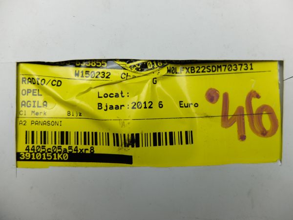 Radio Cd Mp3 Player  Opel Agila 39101-51K0 CQ-MX0770G Suzuki