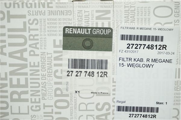 Cabin Filter  272774812R Renault Kadjar Espace V 5