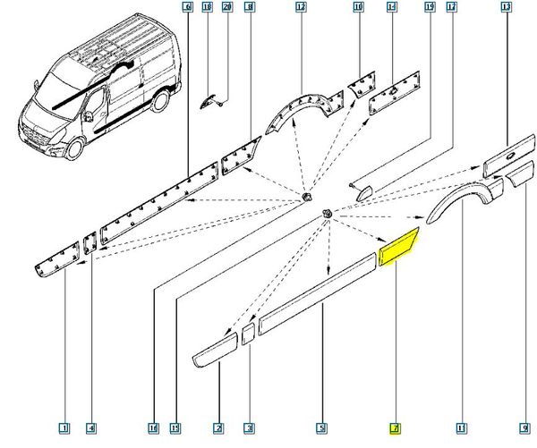 Wing Trim Left Rear Original Master III Movano NV400 9387300Q0C