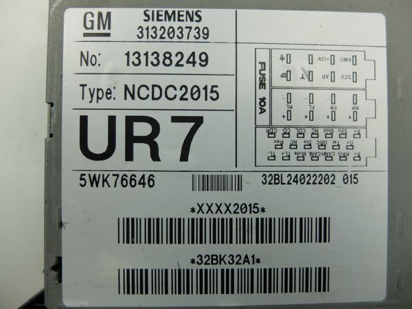 Cd Radio Player  NCDC 2015 Opel 13138249 313203739 UR7 Siemens