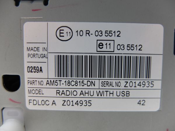Cd Radio Player  Ford Fiesta AM5T-18C815-DN AHU USB