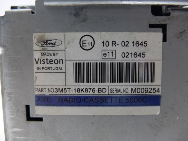 Radio Cassette Player  Ford 5000 C 3M5T-18K876-BD Visteon