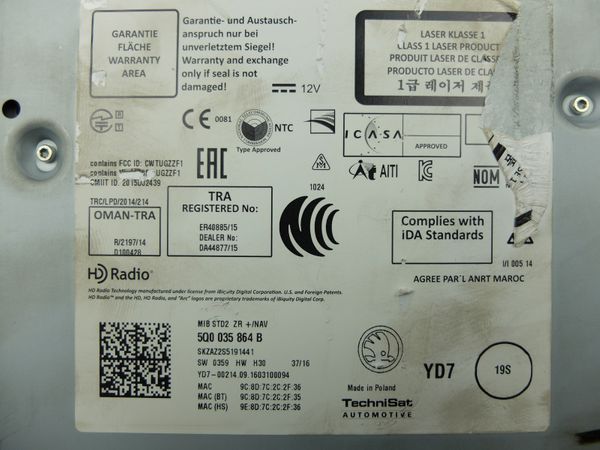 Navigation  MIB STD2 Multimedia Skoda 5Q0035864B 1227