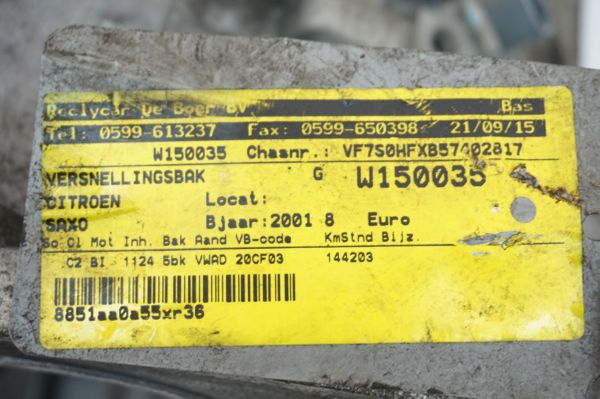 Manual Gearbox 20CF03 Citroen Saxo 1.1 8V